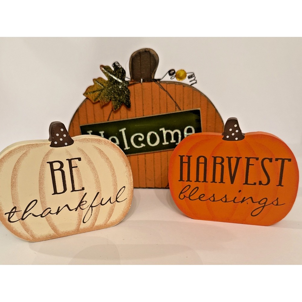 Fall Harvest Wooden Pumpkins